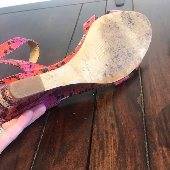 Nine West ankle strap animal print sandals - Picture 4 of 5